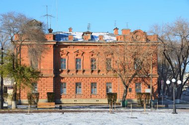 Blagoveshchensk, Rusya, Ekim, 21, 2017. Kimse, 1890 yılı gümrük Blagoveshchensk, Shevchenko sokakta ilk yönetim binası inşa