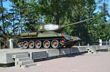 Irkutsk, Rusya, Ağustos, 29, 2017.T tank T-34-85 