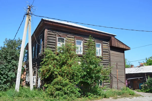 Irkutsk Russia Agosto 2017 Vecchia Casa Legno Due Piani Baikalskaya — Foto Stock