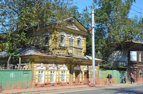 伊尔库茨克 俄罗斯 2017 老木房子数字21在 Timiryazev 的街道 修造在19世纪 — 图库照片