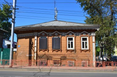 Irkutsk, askeri mimarisi. 19. yüzyıl dizi 23a sokakta Timiryazev eski ahşap ev