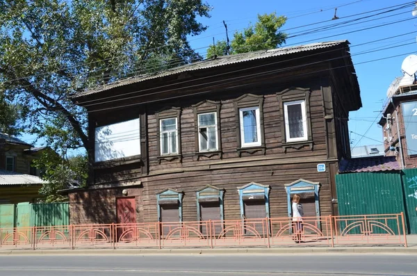 Irkoetsk Rusland Augustus 2017 Prerevolutionaire Architectuur Oude Houten Huis Van — Stockfoto