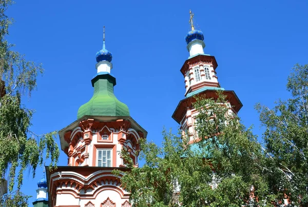 Храм Воздвижения Святого Креста Господня Иркутске Летом — стоковое фото