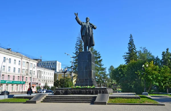 Irkutszk Oroszország Augusztus 2017 Nyáron Lenin Emlékmű — Stock Fotó