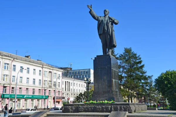 伊尔库茨克 俄罗斯 2017 列宁在夏天的纪念碑 — 图库照片