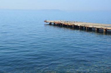 Vladivostok, Japon, temiz su ve bir iskele ücretsizdir promenade yakın parçası