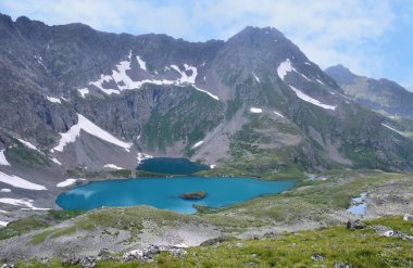 Russia, Western Caucasus, Imeretinskoye lake in summer clipart