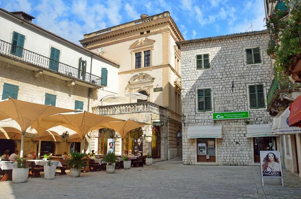 Ciudad Kotor Montenegro Junio 2015 Hotel Cattaro Restaurante Poyal Plaza — Foto de Stock