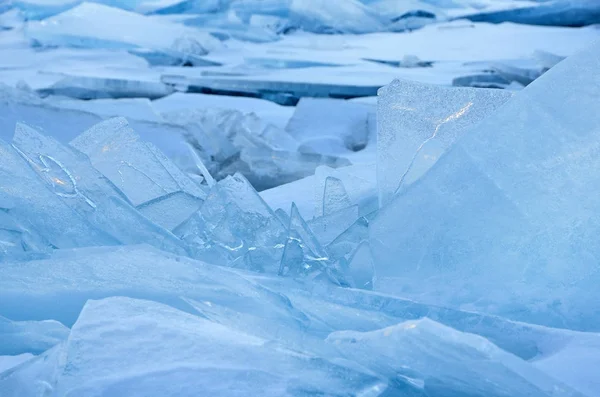 Rússia Lago Baikal Gelo Hummocks Pela Manhã — Fotografia de Stock