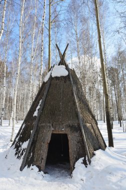 Evenk sonbahar ve kış otlatma. Irkutsk bölge, Taltsy, Rusya Federasyonu