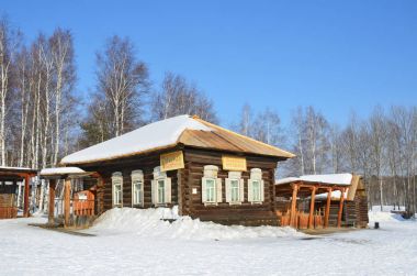 Taltsy, Irkutsk bölgesi, Rusya, Mart, 02, 2017. Irkutsk mimari etnografik Müzesi 