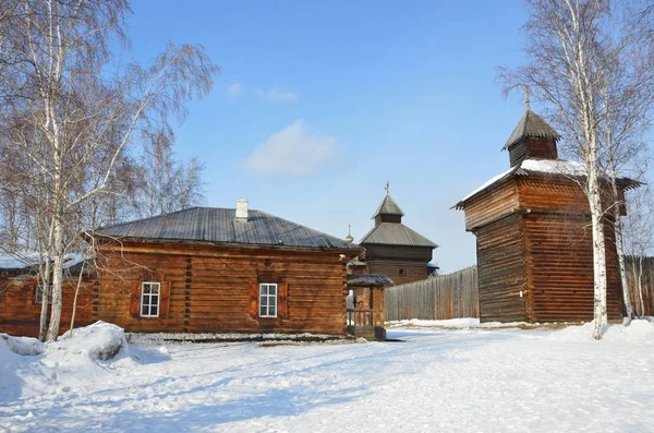 Rússia Aldeia Taltsy Torre Spasskaya Salvador Ilimsk Stockaded Cidade 1667 — Fotografia de Stock