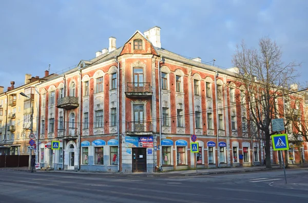 Pskov Ryssland December 2017 Lägenhet Hus Vasiliy Potashev 1910 Byggnadsår — Stockfoto