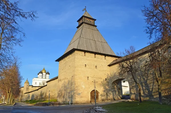 Rosja Miasto Psków Vlasevskaya Wieża Kremla Psków — Zdjęcie stockowe