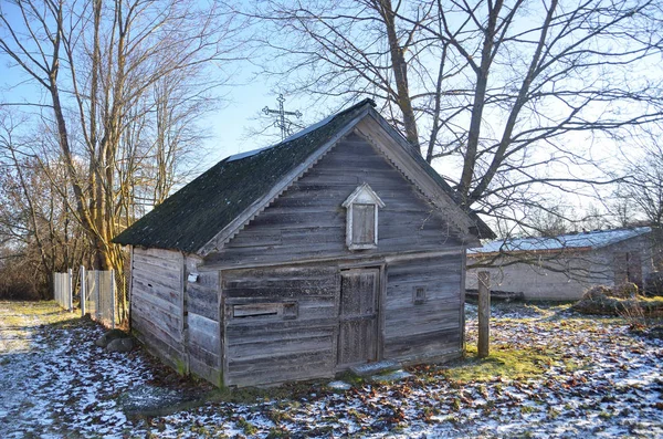 Eski Trinity Troitskaya Şapel Açık Kış Günü Pskov Bölgesinde Lesitsko — Stok fotoğraf