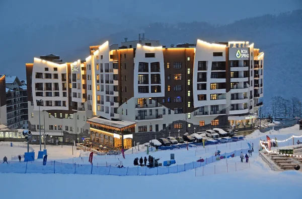 Roza Khutor Sotschi Russland Januar 2018 Rosa Plateau Balneo Hotel — Stockfoto