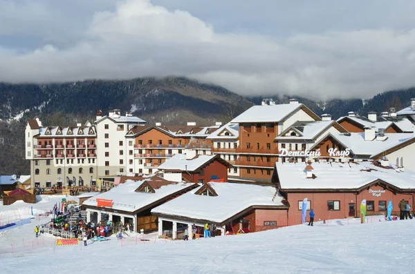 Rosa Khutor Sochi Russia January 2018 Olympic Village Ski Resort — Stock Photo, Image