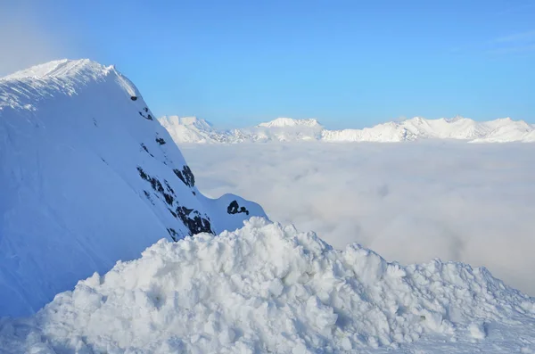 Sochi Russia Caucasus Mountains Dense Layer Clouds Rosa Valley Look — Stock Photo, Image