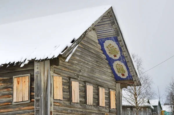 Oshevensk Shiryaikha Village Russia Febryary 2018 Monument Architecture House Early — Stock Photo, Image