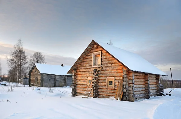 Villaggio Bykovskaya Inverno Distretto Kargopol Regione Arkhangelsk Russia — Foto Stock