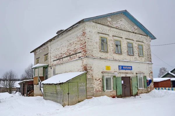 Oshevensk Aldeia Shiryaikha Rússia Fevereiro 2018 Monumento Arquitetura Casa Ushakov — Fotografia de Stock