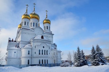 Altın Kubbe Archangel Michael katedralinin Arkhangelsk, Rusya