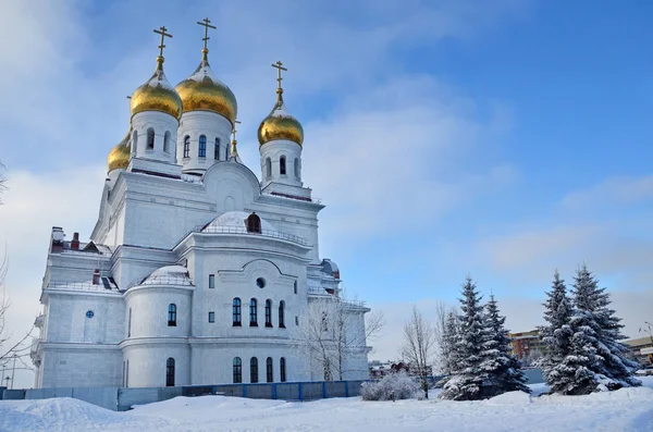 Cupole Oro Dell Arcangelo Michele Cattedrale Arkhangelsk Russia — Foto Stock