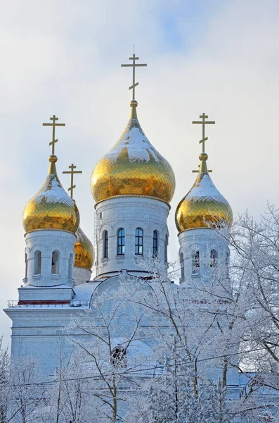Cupole Oro Dell Arcangelo Michele Cattedrale Arkhangelsk Russia — Foto Stock
