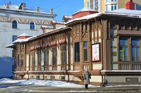 Arkhangelsk Russia Febbraio 2018 Vecchia Vicino Monumento Pianificazione Urbana Architettura — Foto Stock