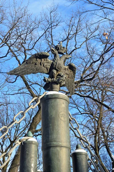 Russland Heiliger Petersburg Doppeladler Zaun Der Verklärung Kathedrale Spaso Preobrazhensky — Stockfoto