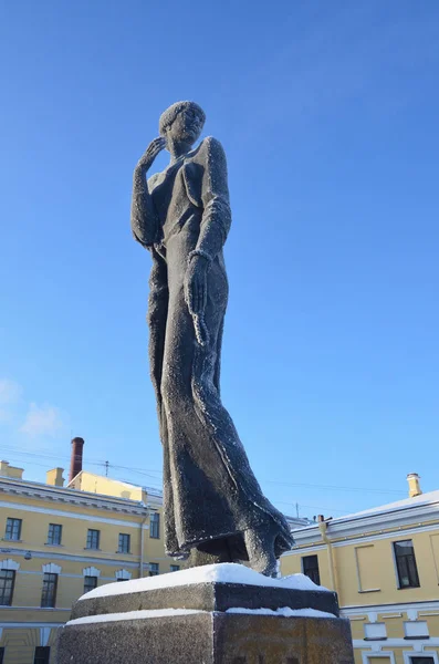 Petersburg Rusland Fabruary 2018 Monument Voor Anna Akhmatova Sint Petersburg — Stockfoto