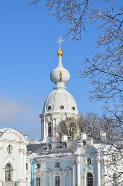 Eski Smolny Manastırı St Petersburg binada Şubat