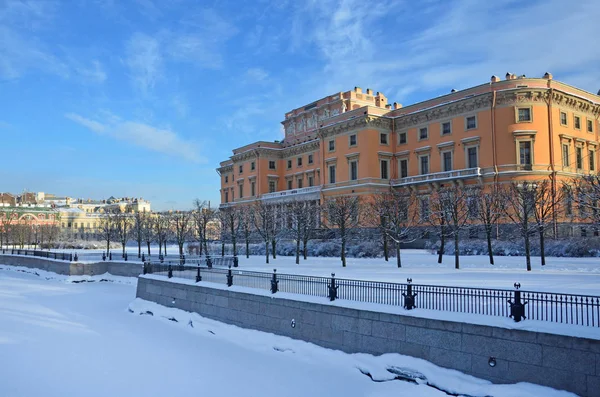 Petersburg Rusko Února 2018 Michajlovský Zámek Zimě Fontanka Saint Petersburg — Stock fotografie