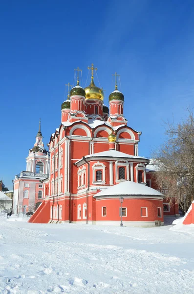 Moskva Znamensky Katedrála Klášteře Znamensky Ulici Varvarka Zimě — Stock fotografie