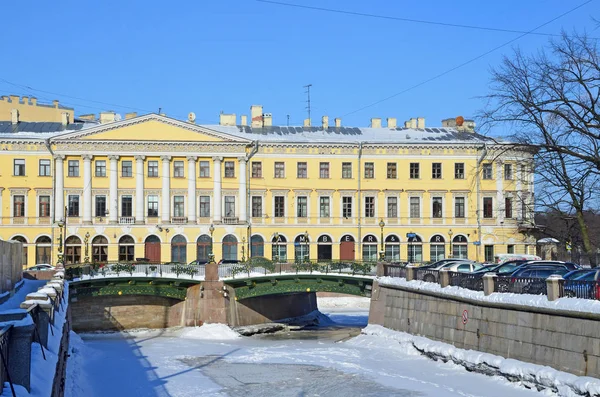 Petersburg Russia February 2018 House Adamini Embankment River Moika Winter — Stock Photo, Image