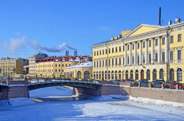 Petersburg Rusko Února 2018 Dům Adamini Nábřeží Řeky Moika Zimě — Stock fotografie