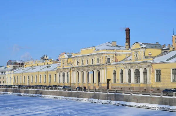 Saint Petersburg Nábřeží Řeky Fontanka Zimě Dům Slané Město Století — Stock fotografie