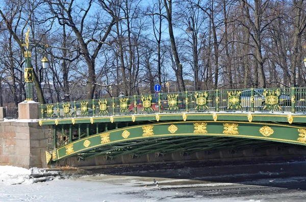 Petersburg Russland Februar 2018 Panteleymonovsky Brücke Über Die Fontanka Winter — Stockfoto