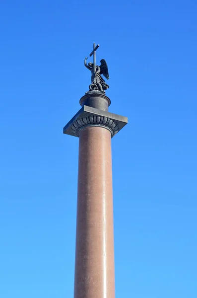 Petersburg Rusland Februari 2018 Engel Van Alexander Kolom Blauwe Hemelachtergrond — Stockfoto