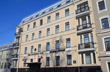St Petersburg, Rusya, Şubat, 27, 2018. Gangutskaya street, 4 bina. Daire ev 1876 yılında inşa