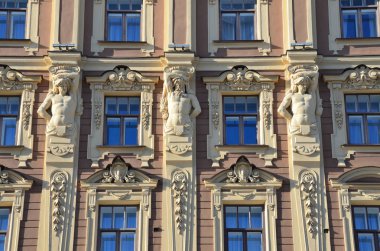 St Petersburg, Rusya, Şubat, 27, 2018. Fasade otelden St Petersburg 