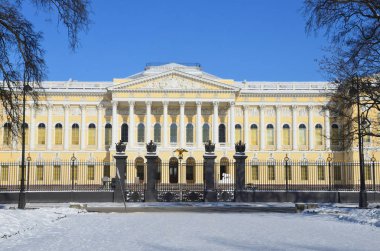 St Petersburg, Rusya, Şubat, 27, 2018. Rus Müzesi, St. Petersburg kışın
