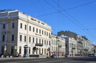St Petersburg, Rusya, Şubat, 27, 2018. N. A. Stroganov - Volga-Kama banka (Nevsky prospect) bina evi 1881 Yapim yili. St. Petersburg, Nevsky prospect, 38