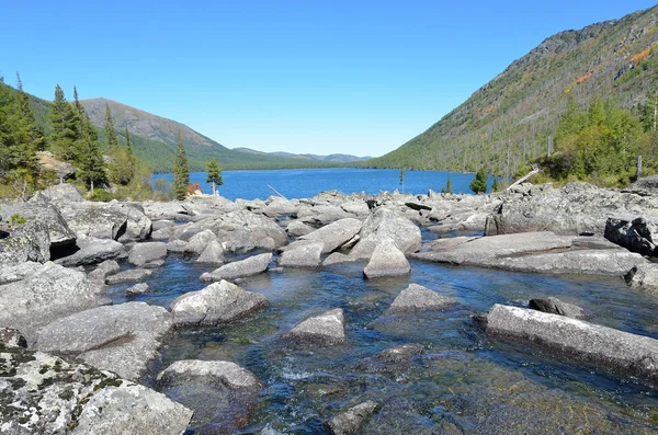 Russia Altai Mountains Noises Shumy Lower Multinskoe Middle Multinskoye Lakes — Stock Photo, Image