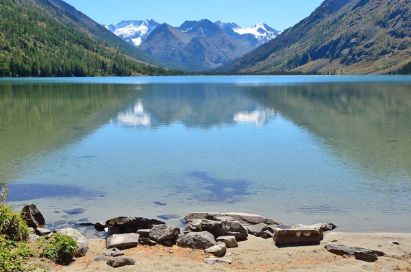 Russia, Altai territory, Ust-Koksinsky district, middle Multinskoye lake in september