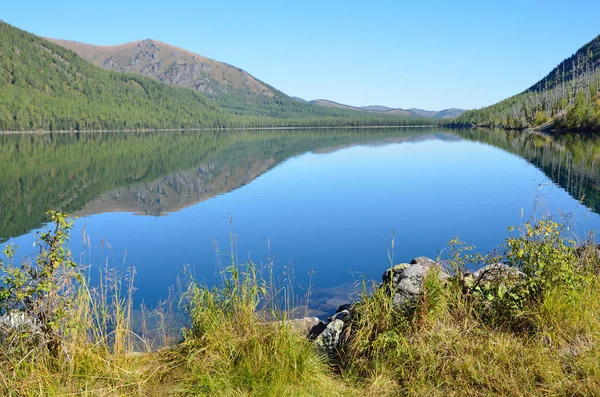 Russia, Altai territory, middle Multinskoye lake in sunny weather