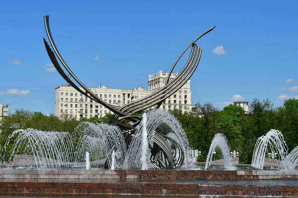 Moscow Russia May 2018 Europe Square Fountain Abduction Europe Sunny — Stock Photo, Image