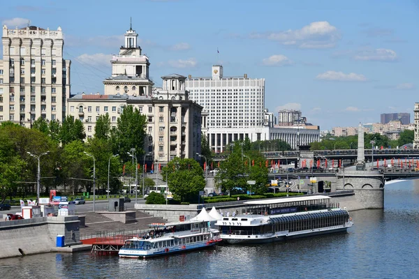 Mosca Russia Maggio 2018 Molo Stazione Kievsky Argine Berezhkovskaya Giorno — Foto Stock