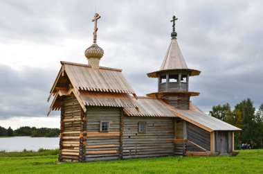 Kizhi, Karelia, Rusya. Onega Gölü kıyısındaki Başmelek Michael 'ın Şapeli.