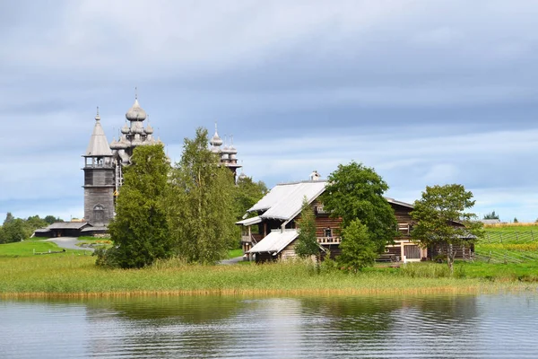 Kizhi Karelia Kostel Proměny Preobrazhenského Katedrála Kostel Přímluvy Panny Pokrovské — Stock fotografie